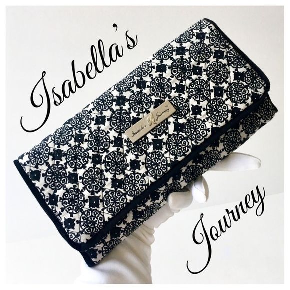 Isabella’s Journey Quilted Fabric Tri-Fold Jewelry Travel Clutch Bag - Picture 1 of 7